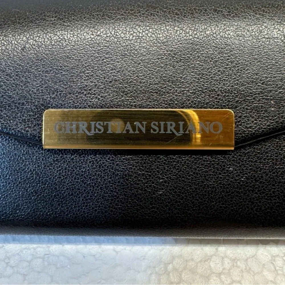 Christian Siriano Eyeglass Case Hard Shell Leather‎ Magnetic Closure Carrier EUC